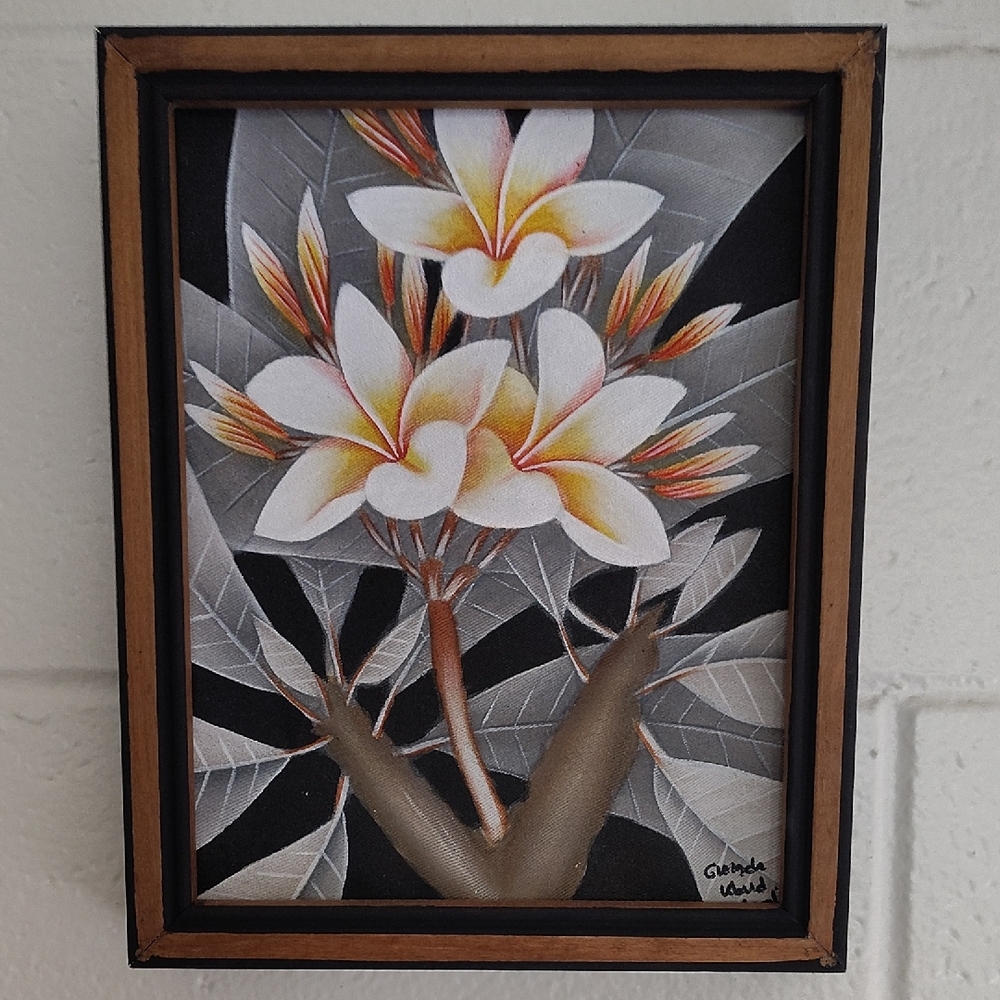 Floral Art Print in Wooden Frame
